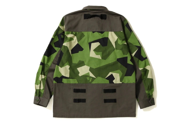 Рубашка BAPE Splinter Camo Military Shirt Olive
