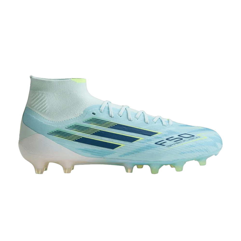 Кроссовки adidas Wmns F50 Sparkfusion Elite Mid FG AG 'Almost Blue Dusky Petrol Hi-Res Yellow'