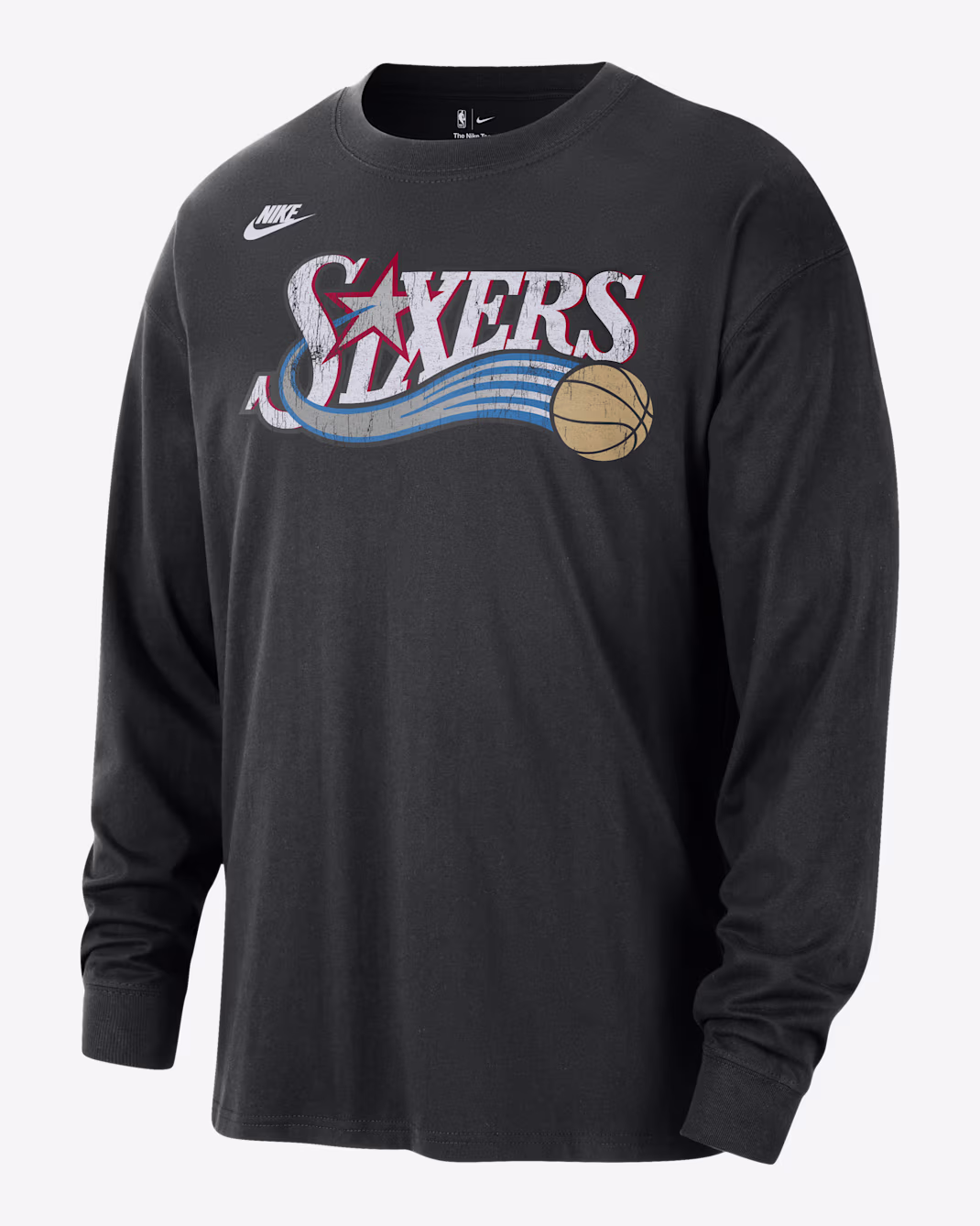 Мужской лонгслив Nike NBA Philadelphia 76ers Essentials Hardwood Classics Black