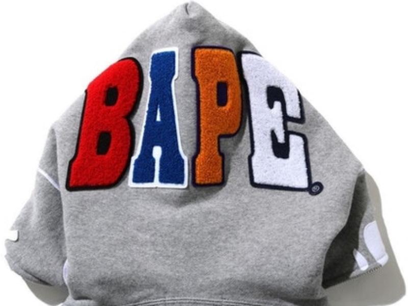Худи BAPE 2nd Ape Full Zip Hoodie Gray