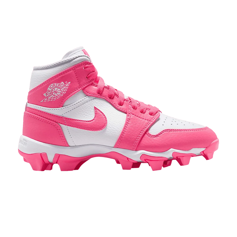 Krossovki-Air-Jordan-1-Mid-Cleat-GS-White-Sunset-Pulse