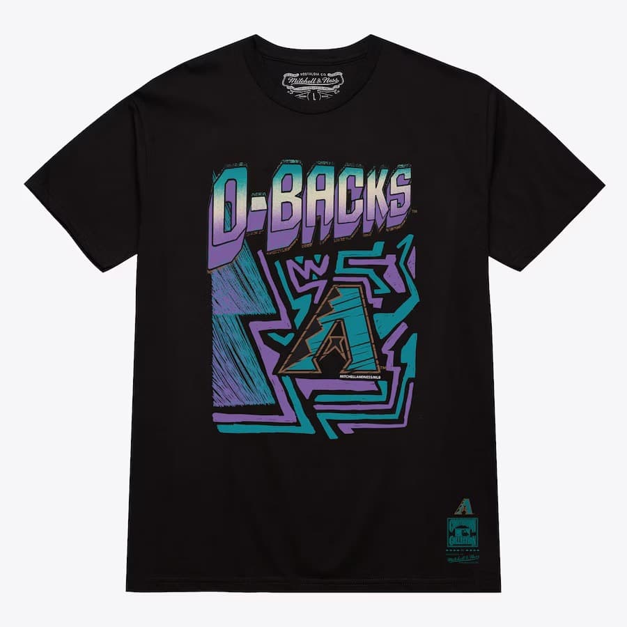 Футболка Mitchell & Ness Black Arizona Diamondbacks Sidewalk Sketch T-Shirt