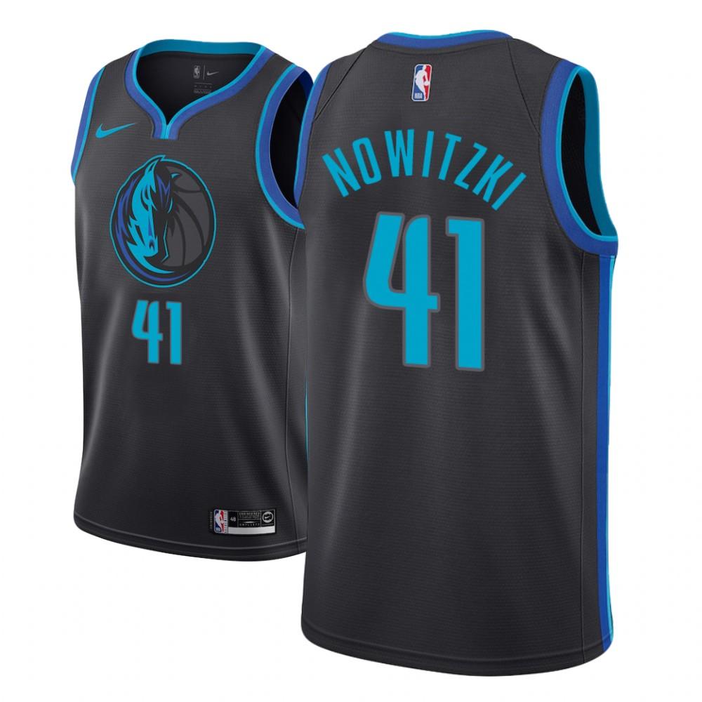 Баскетбольная джерси 2018-19 Dirk Nowitzki Mavericks #41 City Anthracite