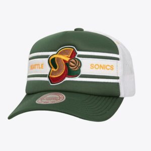 Mitchell-Ness-Green-Seattle-SuperSonics-Hardwood-Classics-Sideline-Trucker-Snapback-Hat-300x300