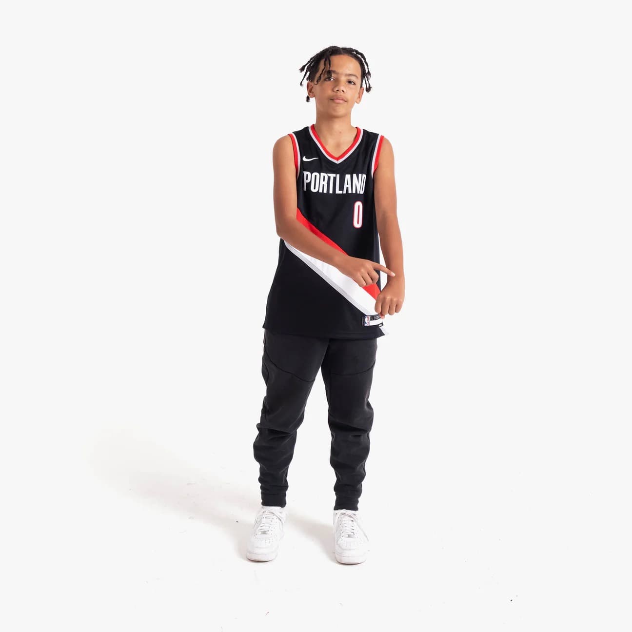 Баскетбольная джерси 2022-23 Portland Trail Blazers Damian Lillard #0 Youth Swingman Icon Edition Black Jersey