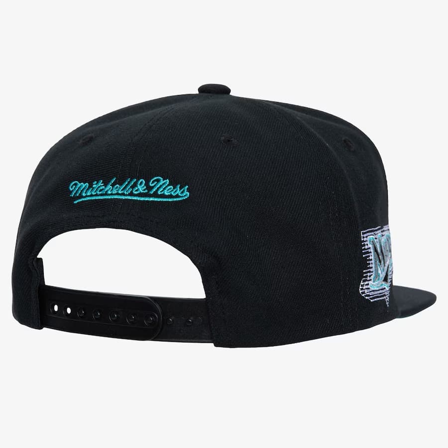 Бейсболка Mitchell & Ness Black Florida Marlins Cooperstown Collection Blurred Vision Snapback Hat