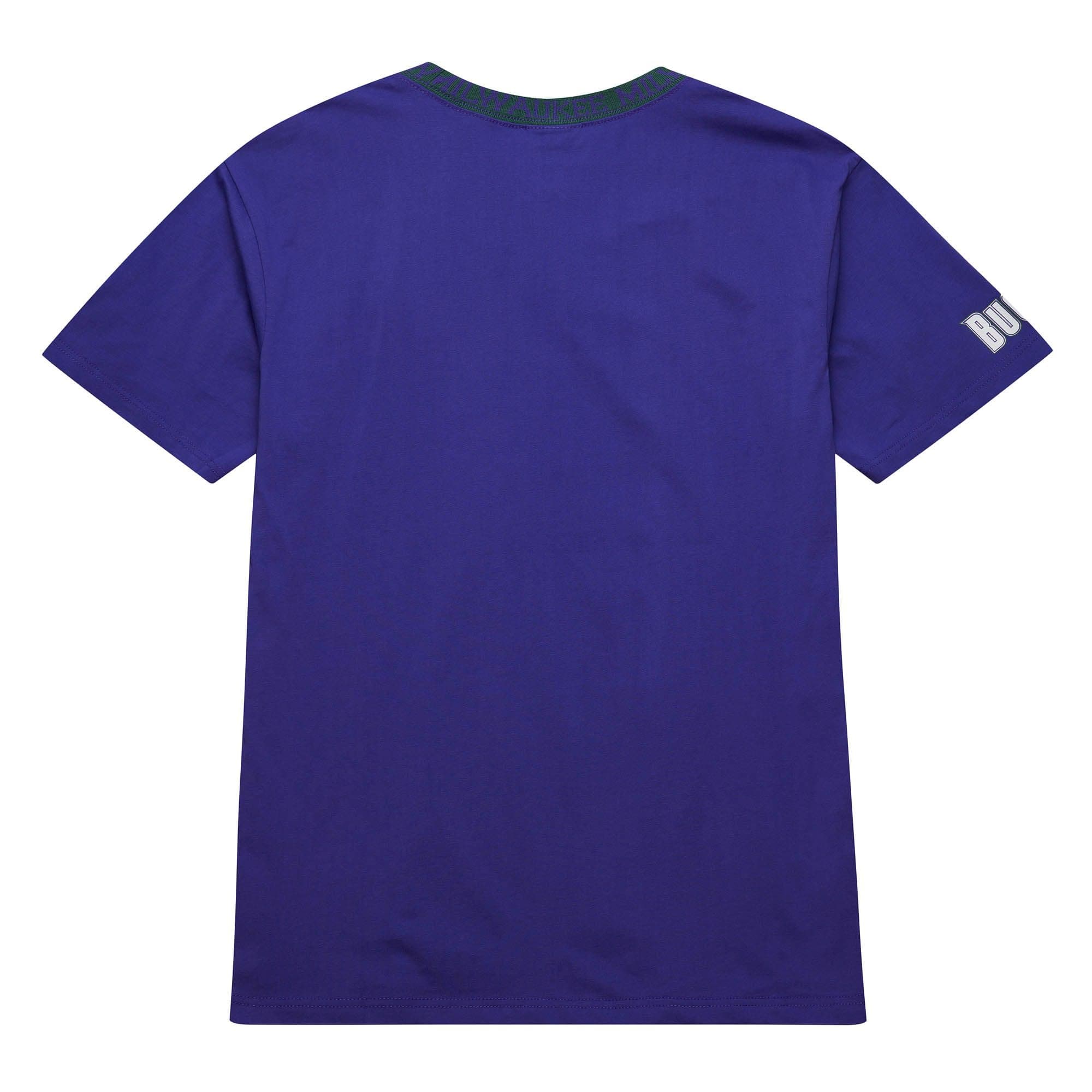 Футболка Mitchell & Ness Jacquard Ringer SS Tee Vintage Logo Milwaukee Bucks