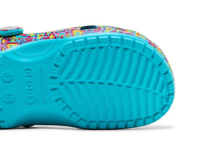 Кроссовки Crocs Lisa Frank x Classic Clog Kids 'Digital Aqua Multi Hearts'
