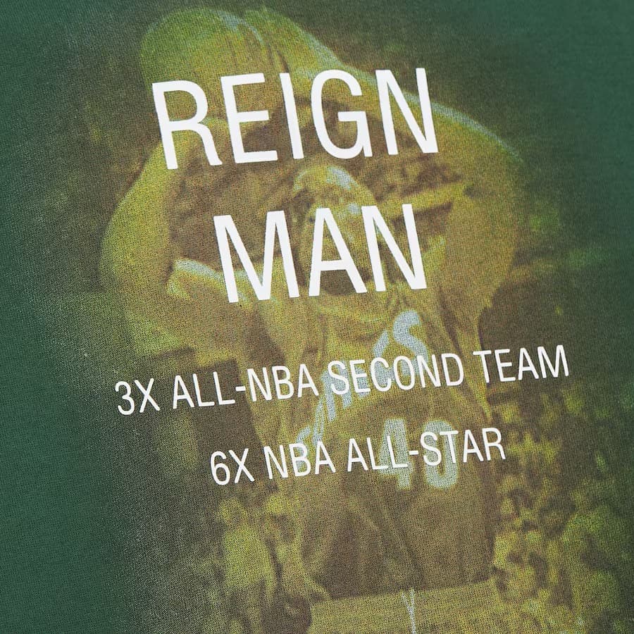Худи Mitchell & Ness Shawn Kemp Green Seattle SuperSonics Name & Number Fleece Pullover Hoodie