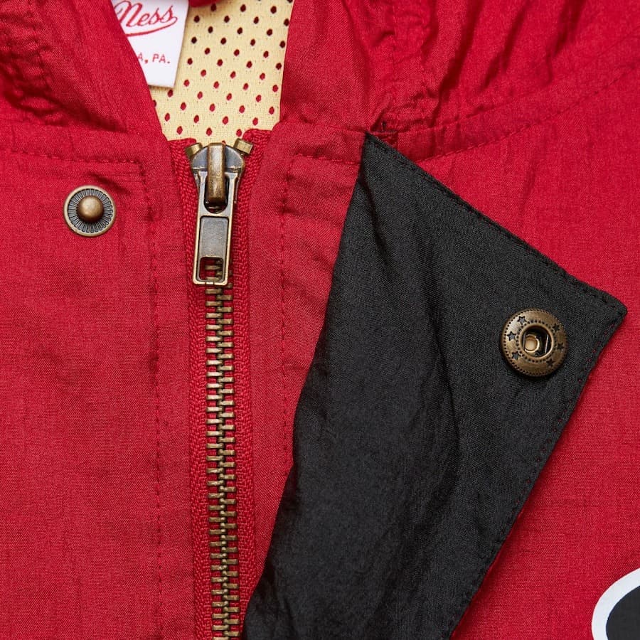Анорак Mitchell & Ness Red Chicago Bulls Team OG 2.0 Vintage Logo Anorak Quarter-Zip Hoodie Windbreaker Jacket