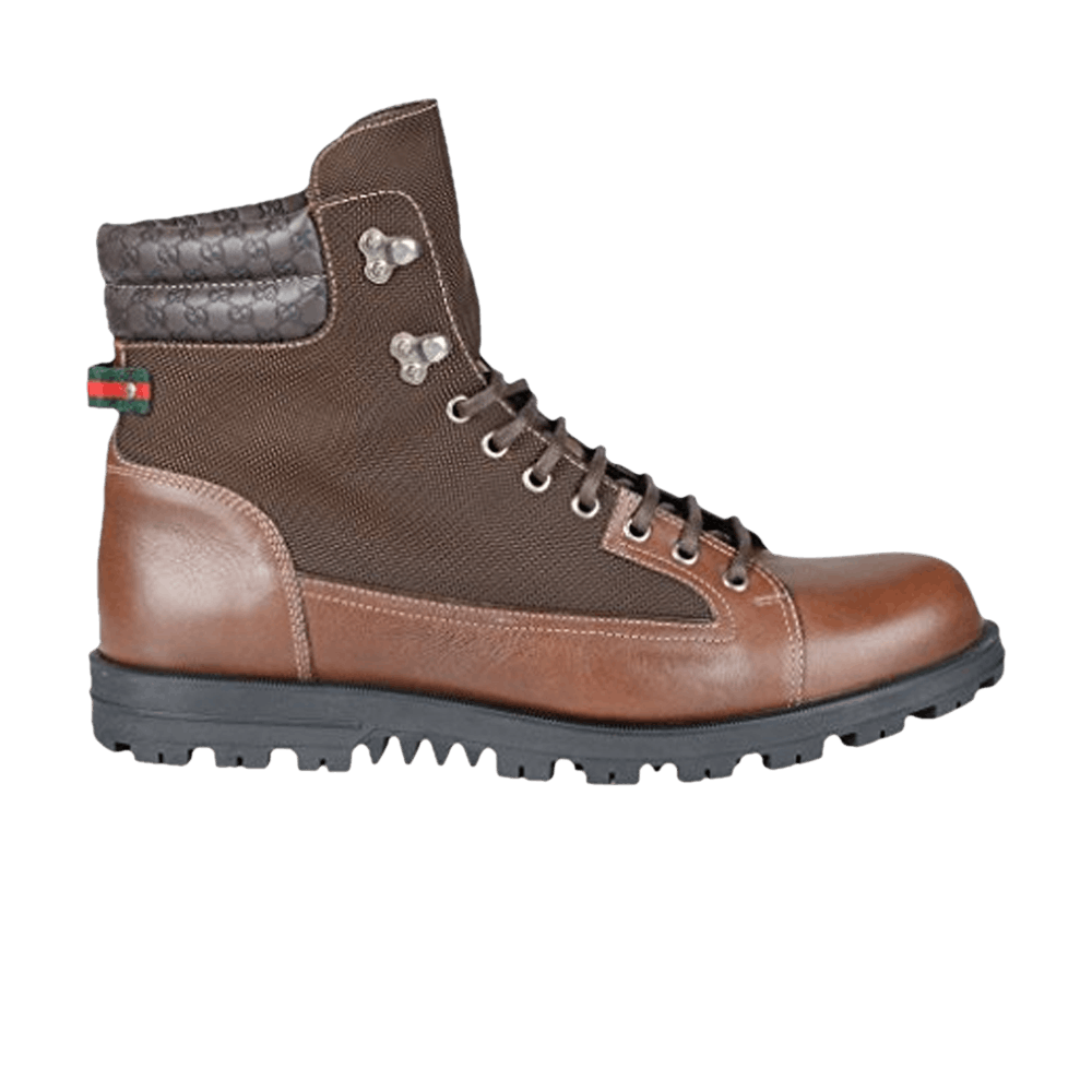 Gucci Lace Up Leather Boot 'Cocoa'