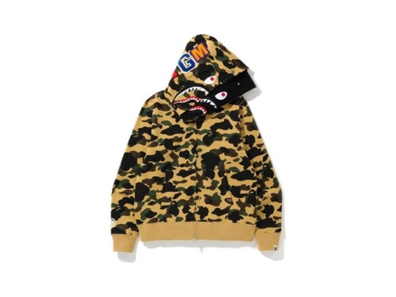 Худи BAPE 1st Camo Shark Full Zip Double Hoodie Yellow