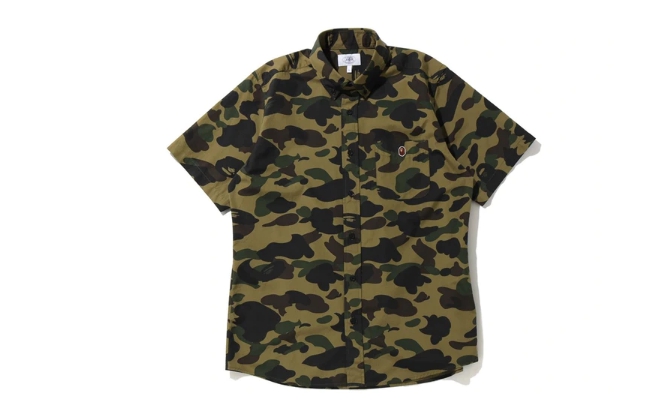Рубашка BAPE 1st Camo BD SS Shirt Green