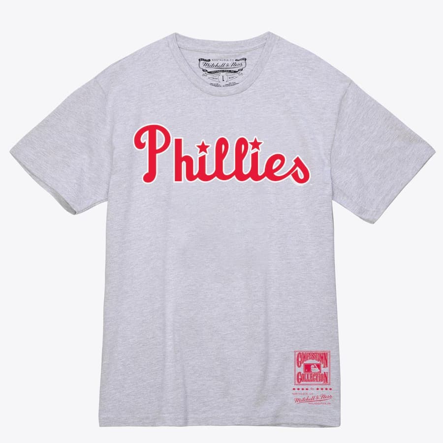 Футболка Mitchell & Ness Gray Philadelphia Phillies Wordmark T-Shirt