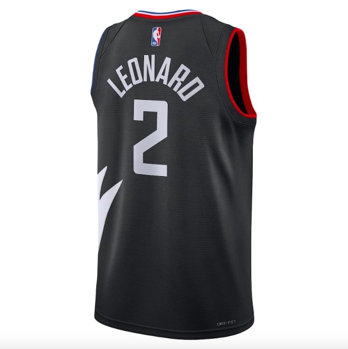 Баскетбольная джерси 2022-23 LA Clippers #2 Kawhi Leonard Swingman Statement Black Jersey