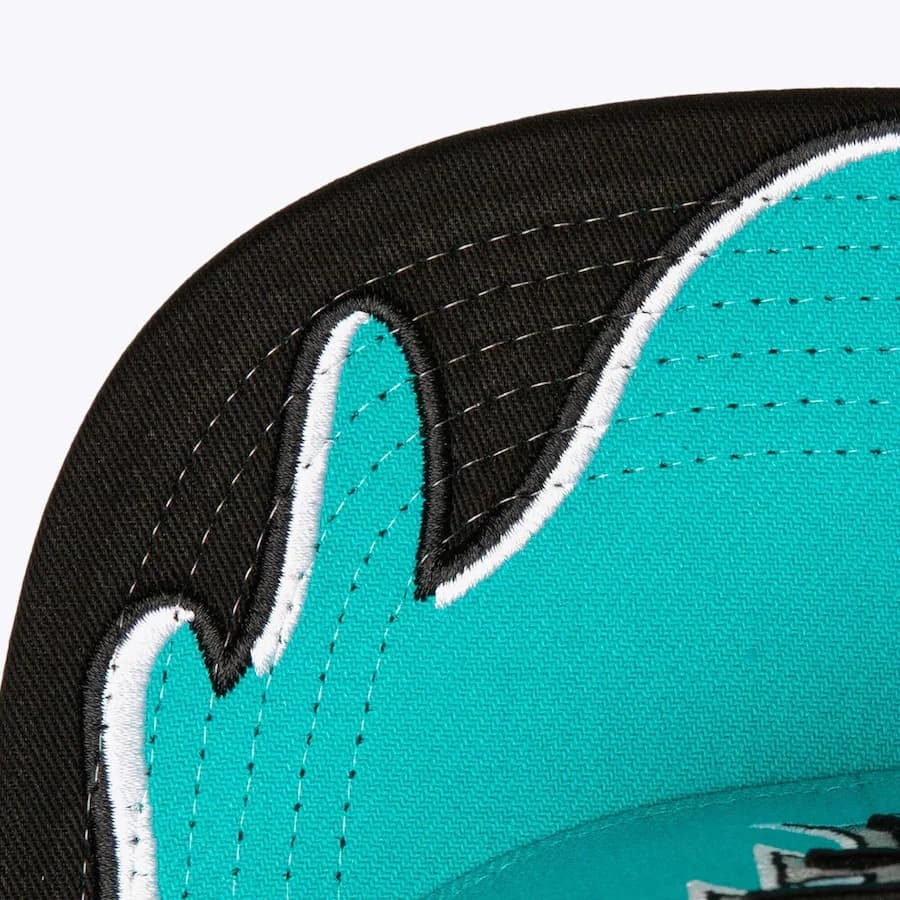 Бейсболка Mitchell & Ness Teal Florida Marlins Cooperstown Collection Rising Tide OG Snapback Hat