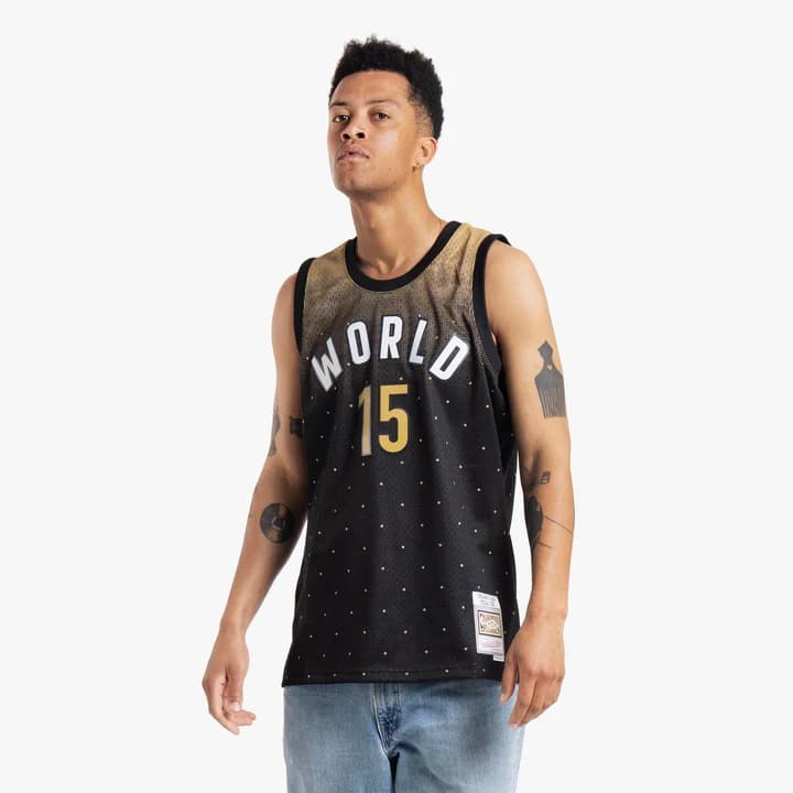 Баскетбольная джерси 2016 All Star Nikola Jokić #15 Swingman HWC Throwback NBA Black Yellow Jersey