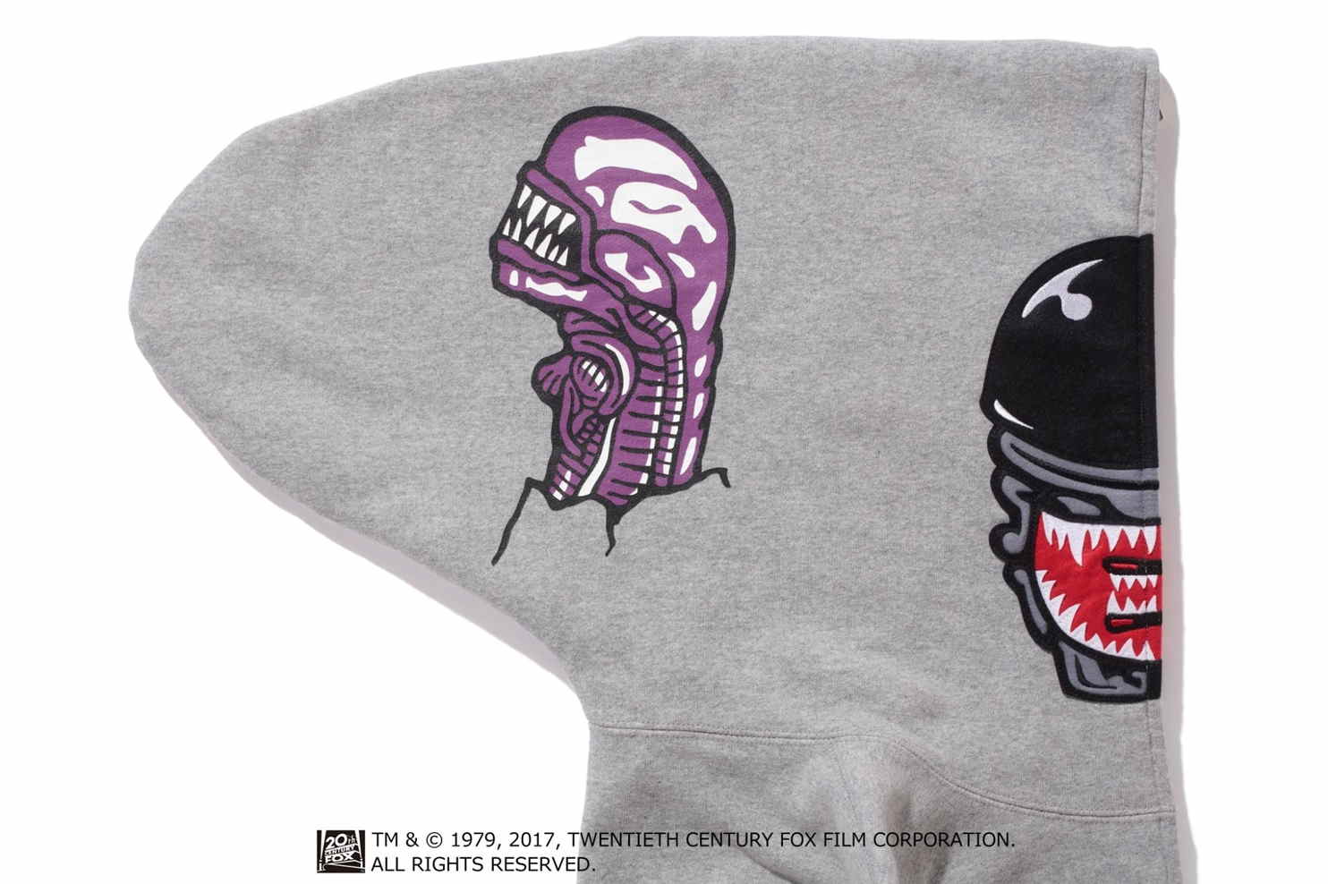 Худи BAPE Alienface Full Zip Hoodie Gray