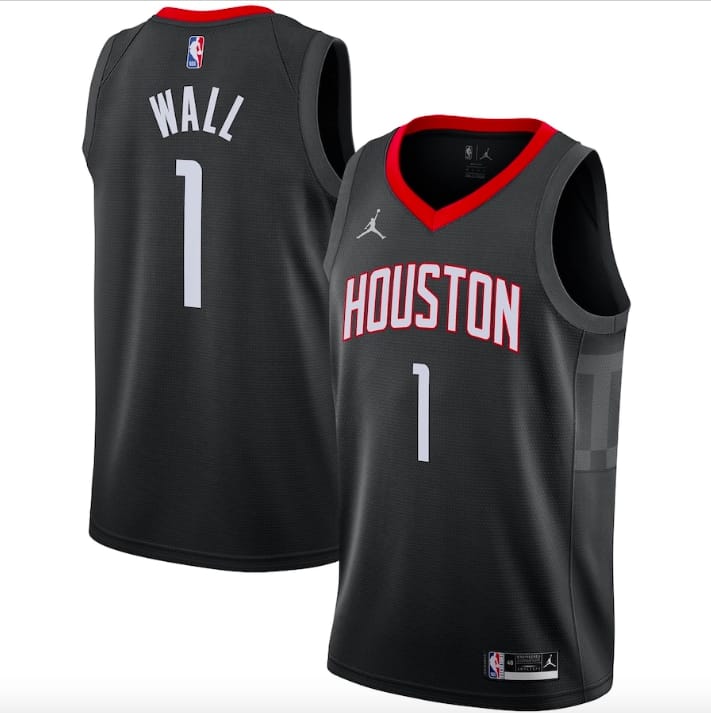 Баскетбольная джерси 2020-21 Houston Rockets #1 John Wall Jordan Brand Statement Black Jersey