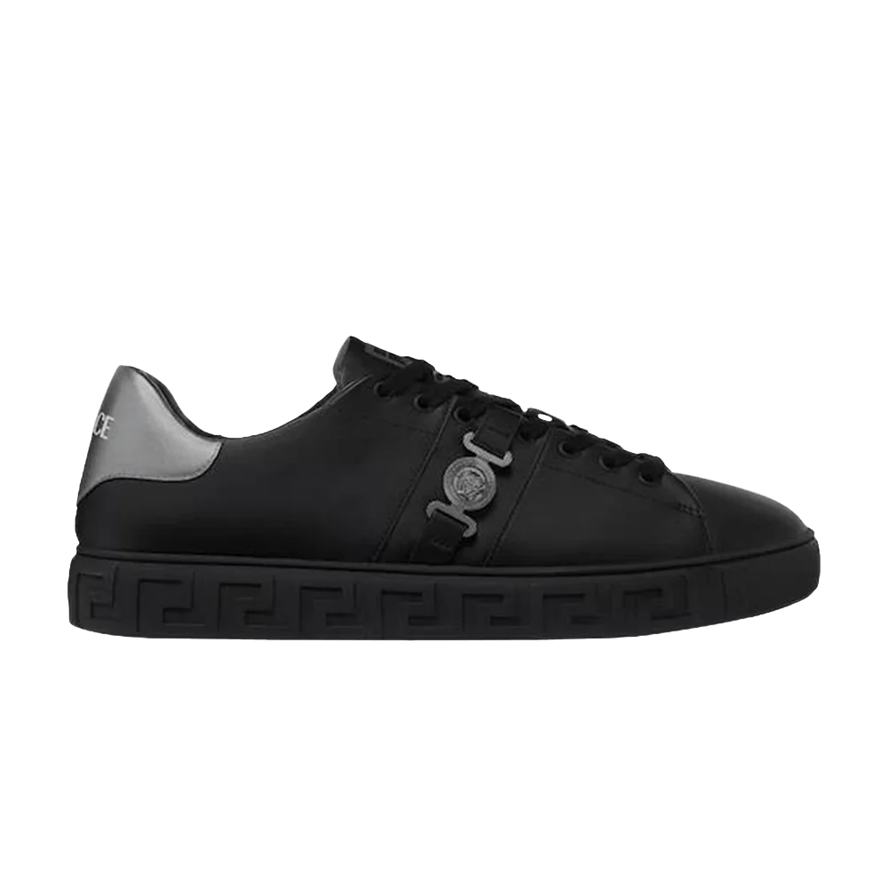 Krossovki-Versace-Greca-Leather-Sneaker-Black-Silver