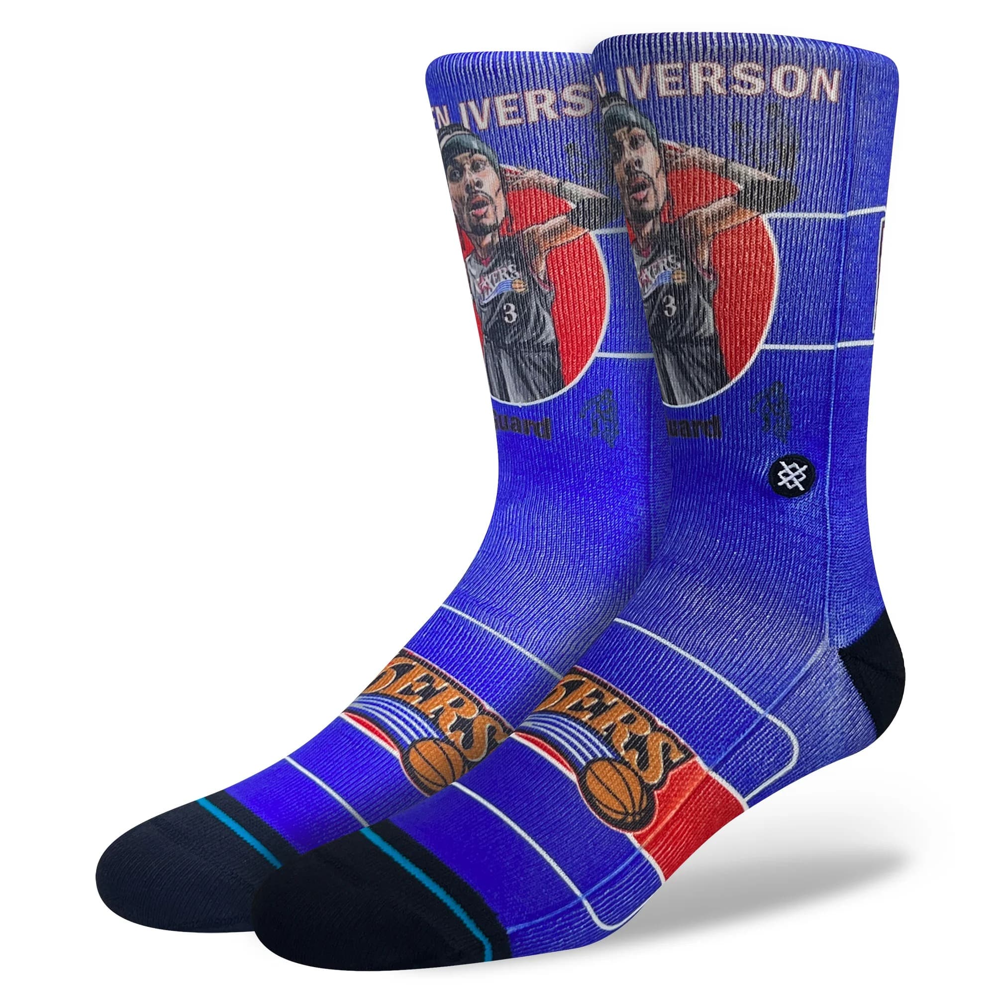 Спортивные носки Allen Iverson Philadelphia 76ers Retro Big Head NBA Socks