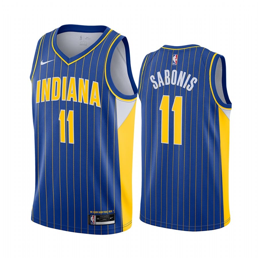 Баскетбольная джерси 2020-21 Indiana Pacers #11 Domantas Sabonis City Edition Blue Swingman Jersey