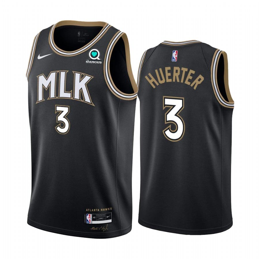 Баскетбольная джерси 2020-21 Atlanta Hawks #3 Kevin Huerter City Edition Black Swingman Jersey
