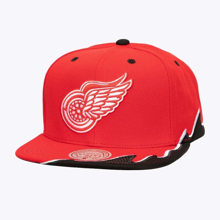 Бейсболка Mitchell & Ness Red Detroit Red Wings Vintage Hockey Rising Tide OG Snapback Hat