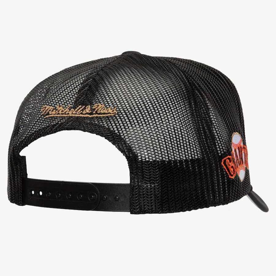 Mitchell-Ness-Black-San-Francisco-Giants-Script-Trucker-Adjustable-Hat-1