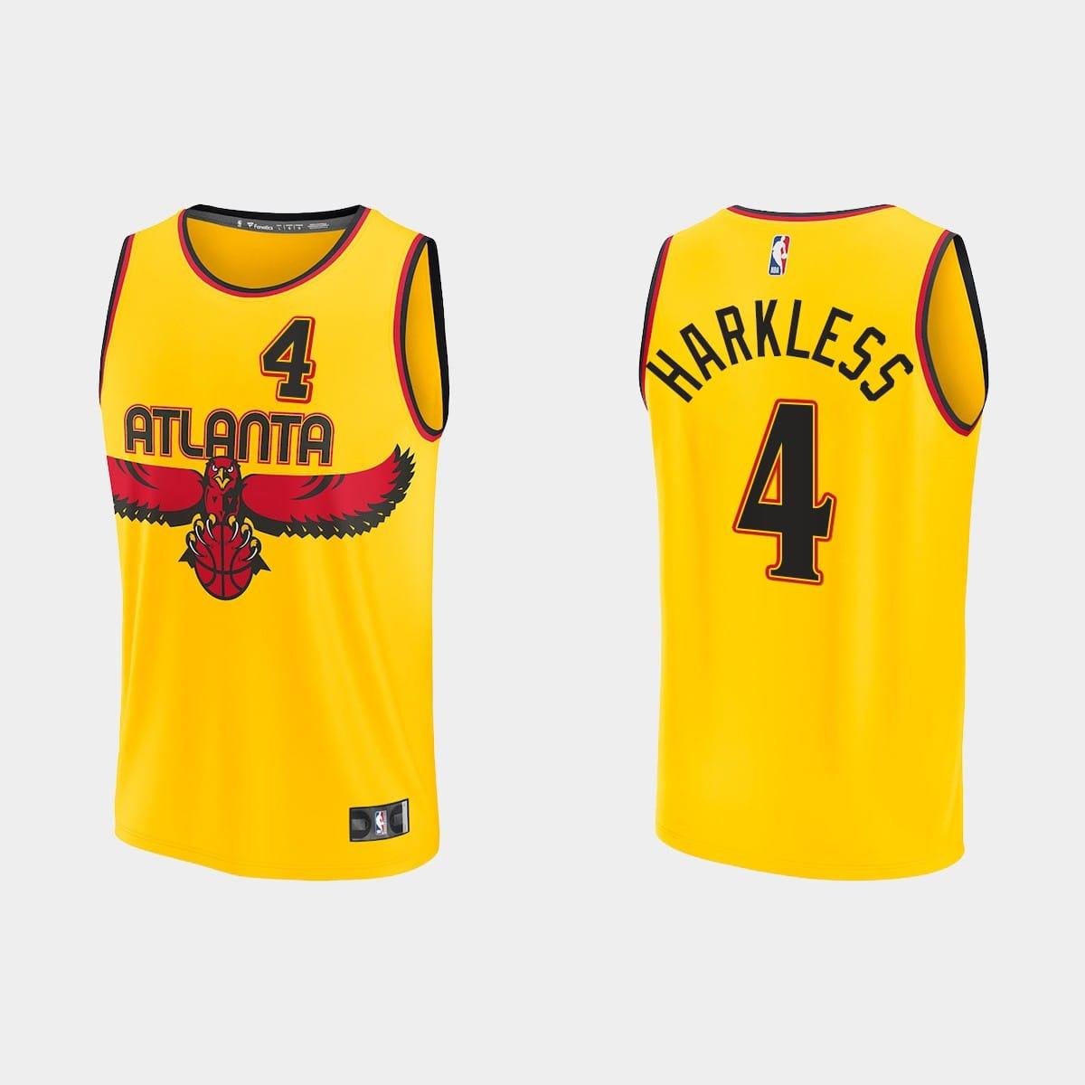 Баскетбольная джерси Atlanta Hawks #4 Maurice Harkless Replica City Gold Jersey