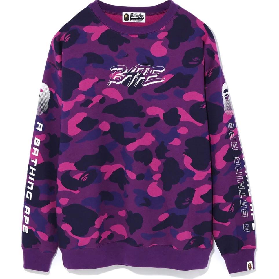 Толстовка BAPE A Bathing Ape Color Camo Crewneck Purple/Pink