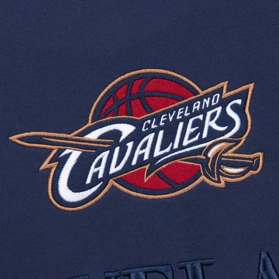 Худи Mitchell & Ness Navy Cleveland Cavaliers Team OG 3.0 Vintage Fleece Pullover Hoodie