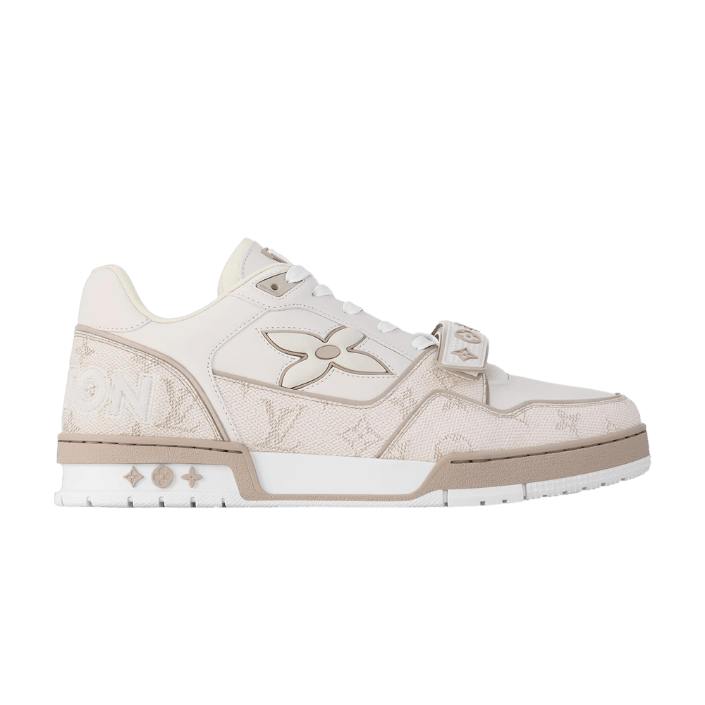 Кроссовки Louis Vuitton Trainer 'Velcro Strap - Beige Monogram Flowers'