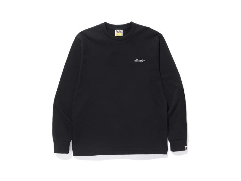 Футболка BAPE A Bathing Ape Patch Long Sleeve Tee Black