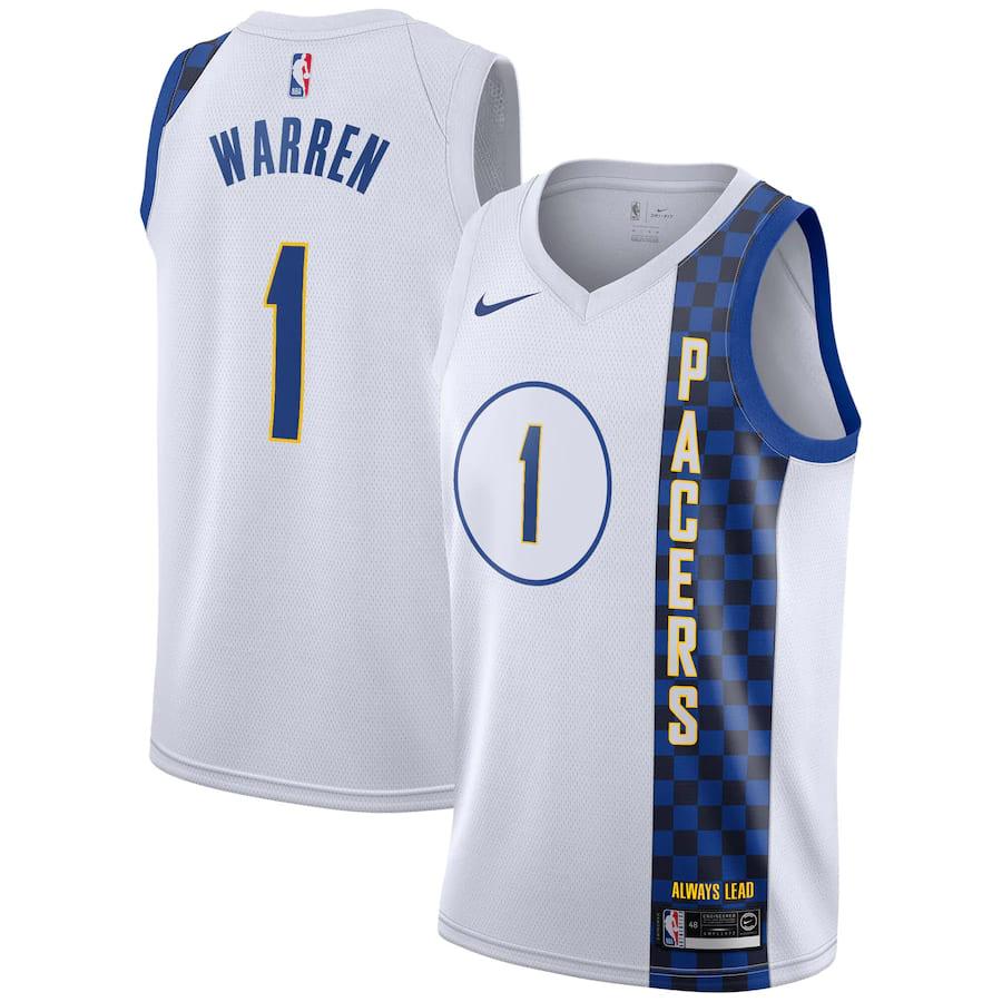 Баскетбольная джерси 2021-22 Indiana Pacers #1 T.J Warren City Edition Swingman Jersey