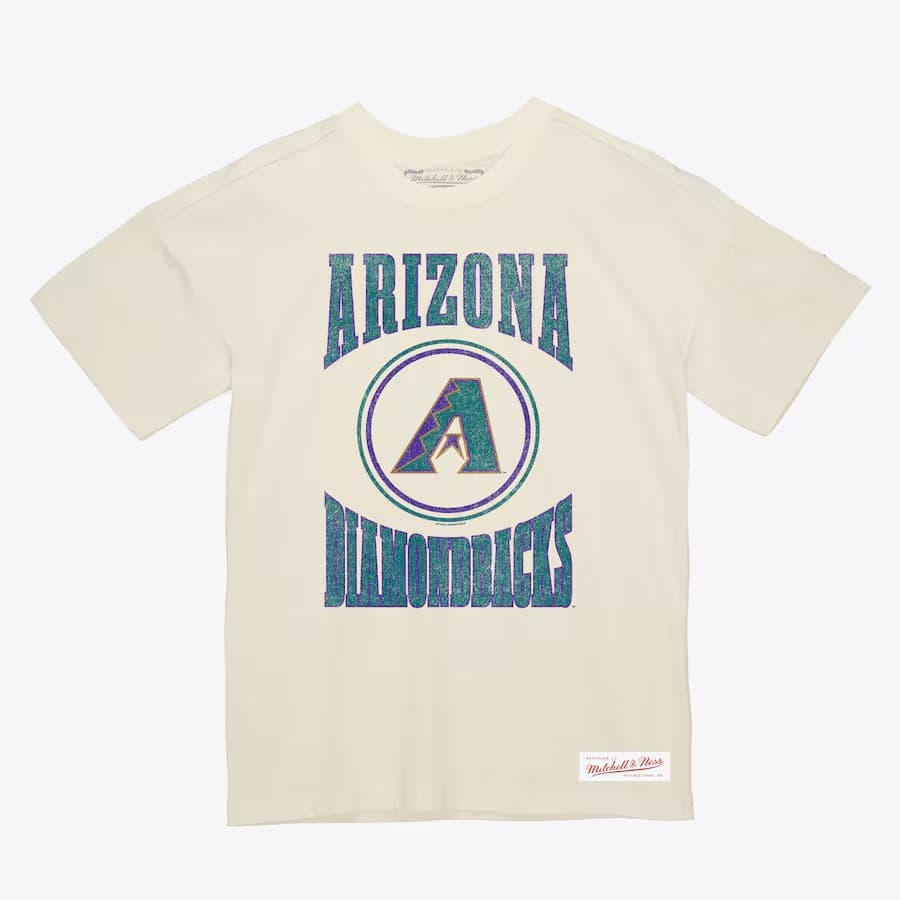 Футболка Mitchell & Ness Cream Arizona Diamondbacks Arched Logo Slub T-Shirt