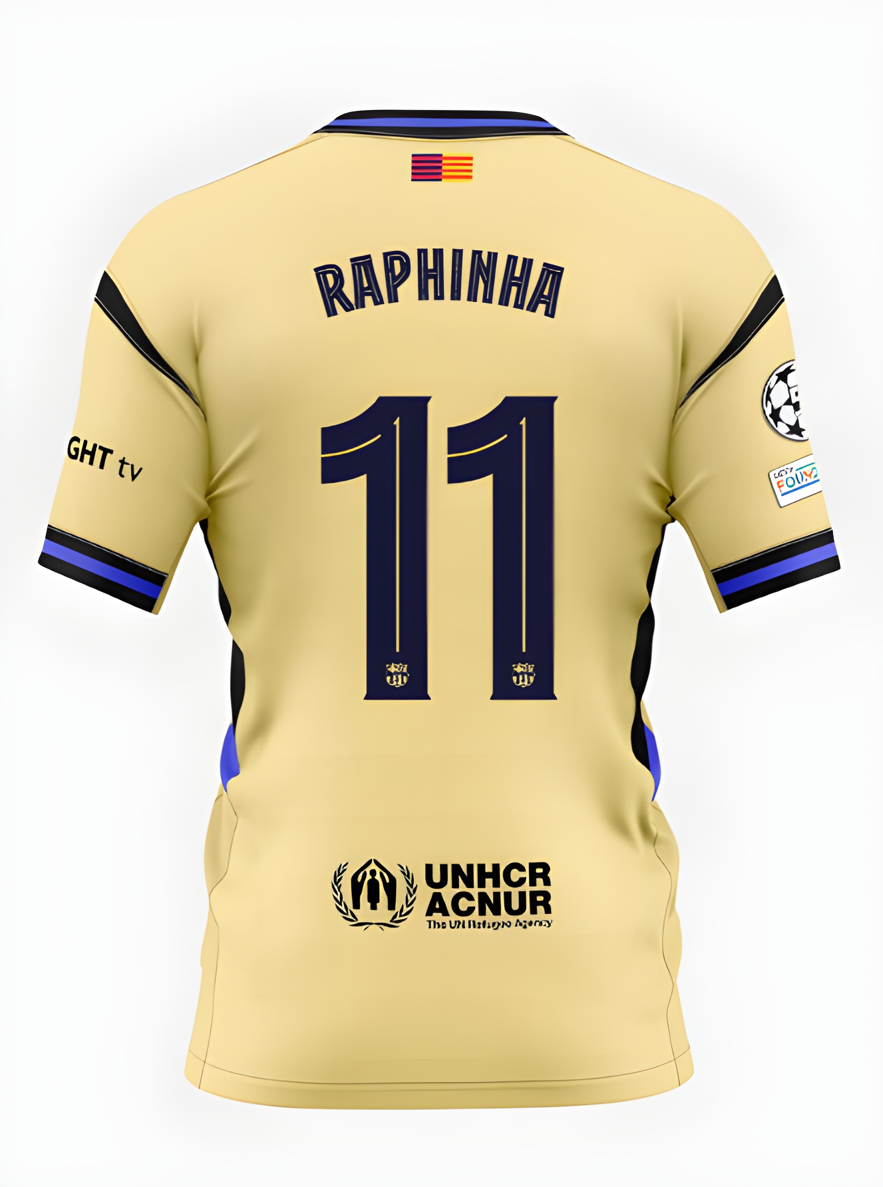 Женское футбольное джерси FC Barcelona 25/26 UCL or La Liga away jersey RAPHINHA Player's Edition