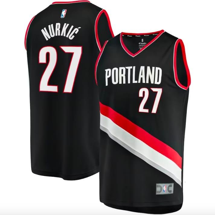 Баскетбольная джерси 2022-23 Portland Trail Blazers #27 Jusuf Nurkic Fast Break Icon Black Jersey