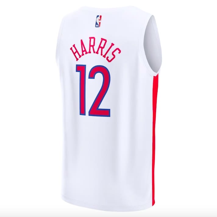 Баскетбольная джерси 2022-23 Philadelphia 76ers #12 Tobias Harris Fastbreak City White Jersey