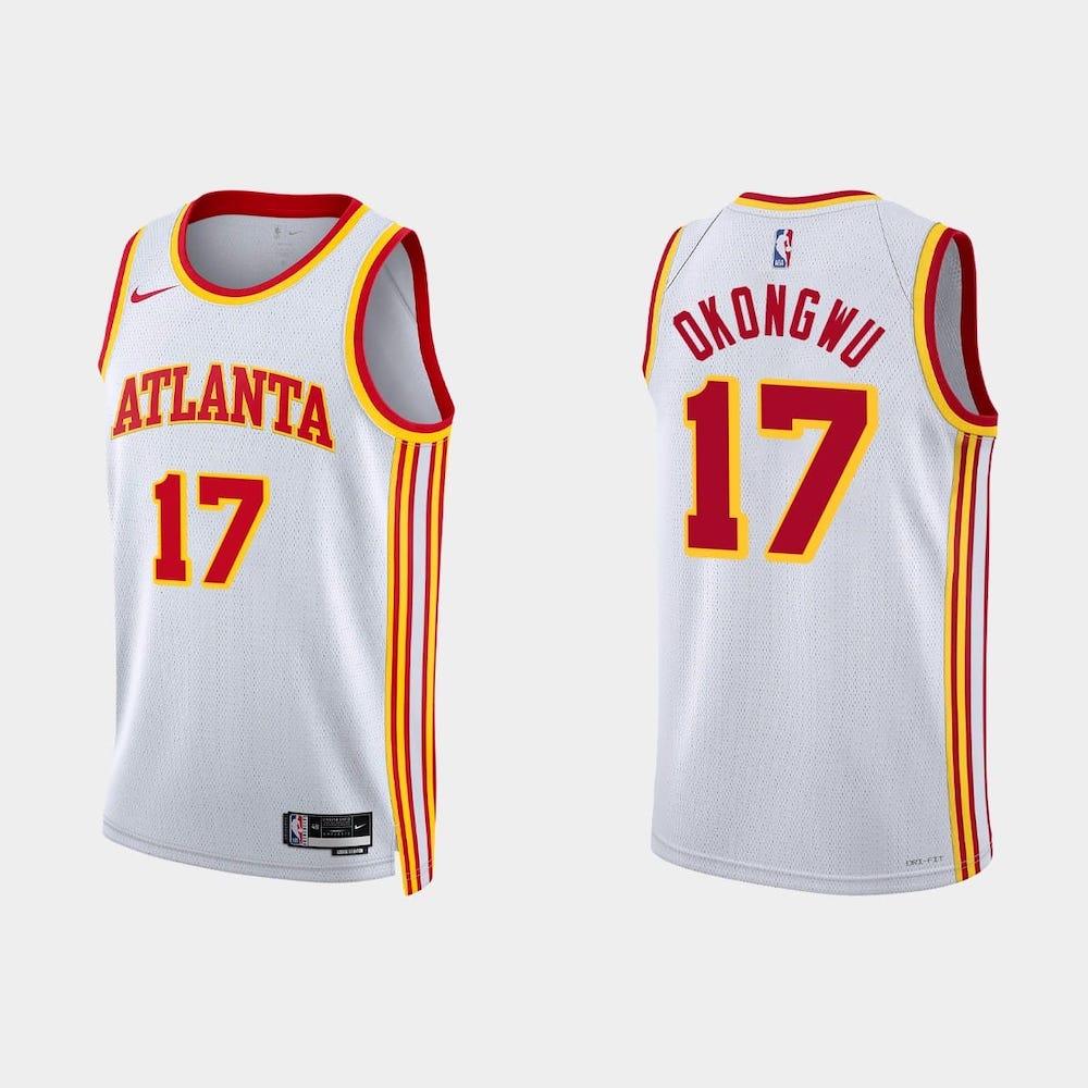 Баскетбольная джерси 2022-23 Atlanta Hawks #17 Onyeka Okongwu Association White Jersey
