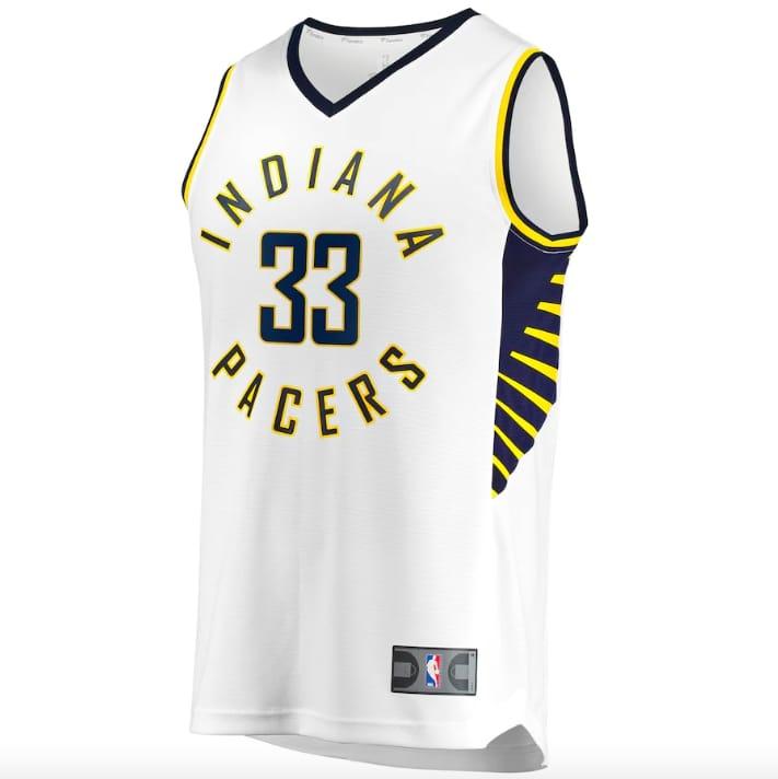 Баскетбольная джерси Indiana Pacers  #33 Myles Turner Fast Break Association White Jersey
