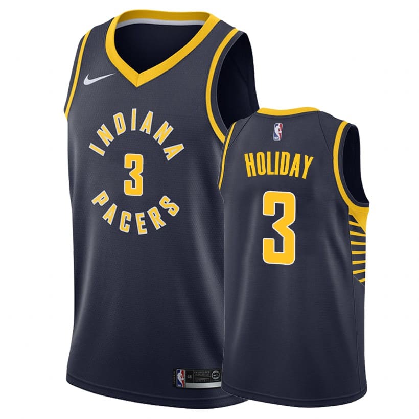 Баскетбольная джерси 2020-21 Indiana Pacers #3 Aaron Holiday Icon Edition Navy Swingman Jersey