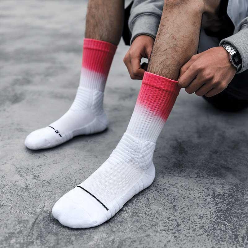 Спортивные носки Ehot Gradient White-Red Crew Socks