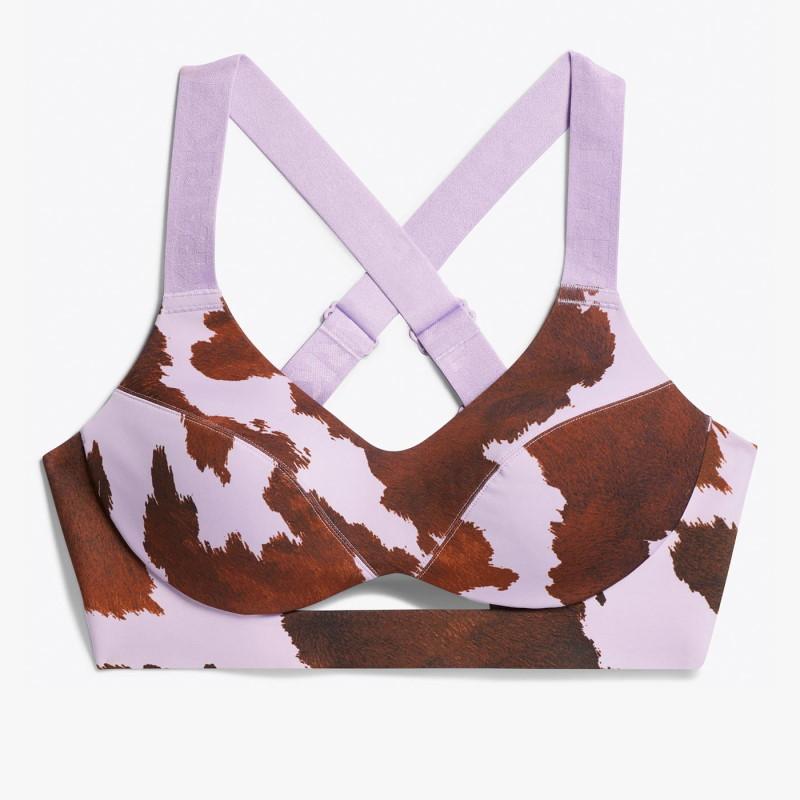 Спортивный топ adidas Ivy Park Medium-Support Cow-Print Cutout Bra AOP Cow Hide/Purple Glow