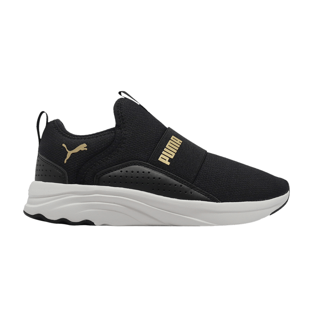Кроссовки Puma Wmns Softride Sophia Slip-On 'Black Team Gold'