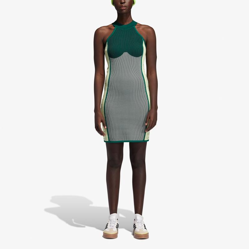 Платье adidas Ivy Park Knit Logo Dress Dark Green/Green Tint/Yellow Tint