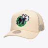 Mitchell-Ness-White-Dallas-Mavericks-Hardwood-Classics-Evergreen-Trucker-Hat-100x100