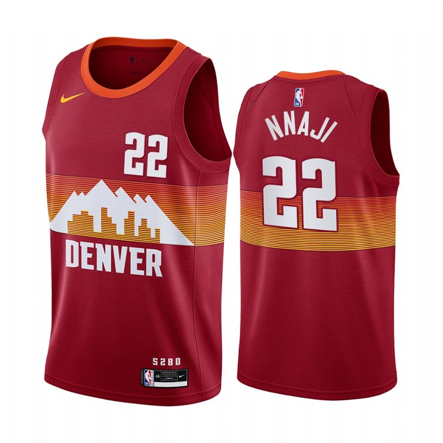 Баскетбольная джерси 2020-21 Denver Nuggets #22 Zeke Nnaji City Edition Orange Swingman Jersey