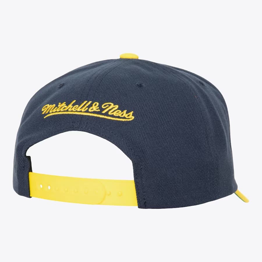 Бейсболка Mitchell & Ness Navy Michigan Wolverines Boom Text Pro Vintage Snapback Hat