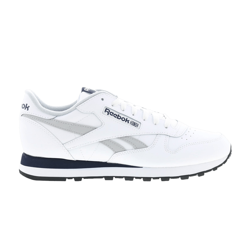 Кроссовки Reebok Classic Leather 'White Grey Vector Navy'
